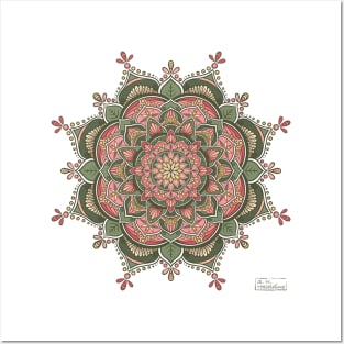 Spring Garden Green and Pink Mandala Posters and Art